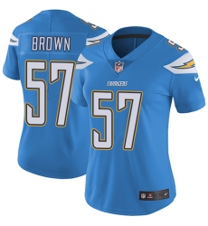 Women's Nike Los Angeles Chargers #57 Jatavis Brown Elite Electric Blue Alternate NFL Jersey