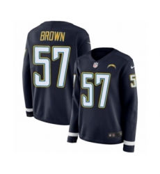 Women's Nike Los Angeles Chargers #57 Jatavis Brown Limited Navy Blue Therma Long Sleeve NFL Jersey