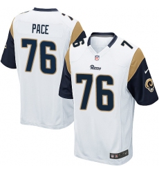 Men's Nike Los Angeles Rams #76 Orlando Pace Game White NFL Jersey