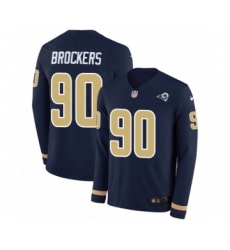 Men's Nike Los Angeles Rams #90 Michael Brockers Limited Navy Blue Therma Long Sleeve NFL Jersey