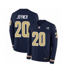Men's Nike Los Angeles Rams #20 Lamarcus Joyner Limited Navy Blue Therma Long Sleeve NFL Jersey