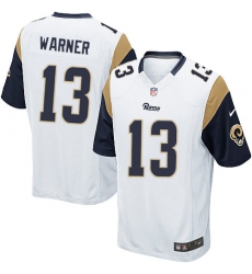 Men's Nike Los Angeles Rams #13 Kurt Warner Game White NFL Jersey