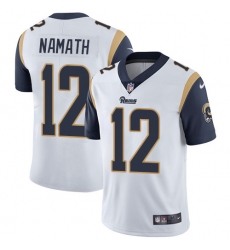 Men's Nike Los Angeles Rams #12 Joe Namath White Vapor Untouchable Limited Player NFL Jersey