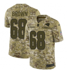 Men's Nike Los Angeles Rams #68 Jamon Brown Limited Camo 2018 Salute to Service NFL Jersey