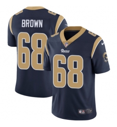 Youth Nike Los Angeles Rams #68 Jamon Brown Navy Blue Team Color Vapor Untouchable Limited Player NFL Jersey