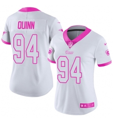 Women's Nike Los Angeles Rams #94 Robert Quinn Limited White/Pink Rush Fashion NFL Jersey