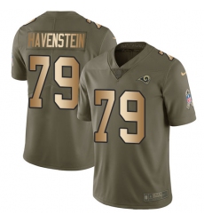 Youth Nike Los Angeles Rams #79 Rob Havenstein Limited Olive/Gold 2017 Salute to Service NFL Jersey