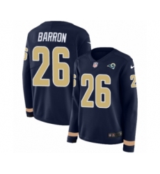 Women's Nike Los Angeles Rams #26 Mark Barron Limited Navy Blue Therma Long Sleeve NFL Jersey