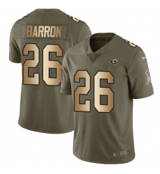 Youth Nike Los Angeles Rams #26 Mark Barron Limited Olive/Gold 2017 Salute to Service NFL Jersey