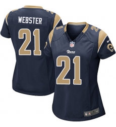Women's Nike Los Angeles Rams #21 Kayvon Webster Game Navy Blue Team Color NFL Jersey