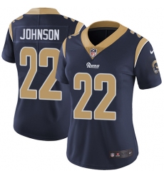 Women's Nike Los Angeles Rams #22 Trumaine Johnson Elite Navy Blue Team Color NFL Jersey