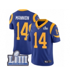 Men's Nike Los Angeles Rams #14 Sean Mannion Royal Blue Alternate Vapor Untouchable Limited Player Super Bowl LIII Bound NFL Jersey