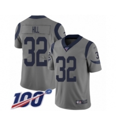 Men's Los Angeles Rams #32 Troy Hill Limited Gray Inverted Legend 100th Season Football Jersey