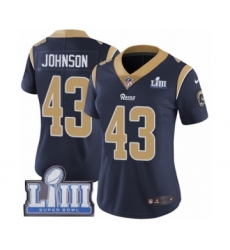 Women's Nike Los Angeles Rams #43 John Johnson Navy Blue Team Color Vapor Untouchable Limited Player Super Bowl LIII Bound NFL Jersey