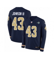Youth Nike Los Angeles Rams #43 John Johnson Limited Navy Blue Therma Long Sleeve NFL Jersey