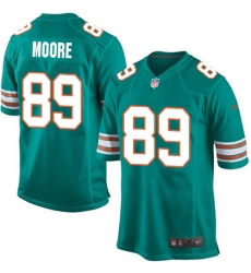 Men's Nike Miami Dolphins #89 Nat Moore Game Aqua Green Alternate NFL Jersey