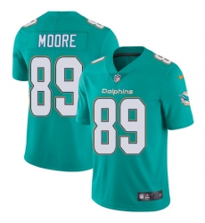 Youth Nike Miami Dolphins #89 Nat Moore Elite Aqua Green Team Color NFL Jersey