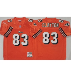 Men's Miami Dolphins #83 Mark Clayton Orange Throwback Stitched Football Jersey