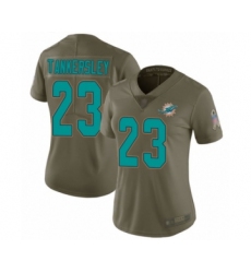 Women's Miami Dolphins #23 Cordrea Tankersley Limited Olive 2017 Salute to Service Football Jersey