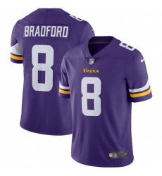 Youth Nike Minnesota Vikings #8 Sam Bradford Purple Team Color Vapor Untouchable Limited Player NFL Jersey