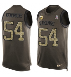 Men's Nike Minnesota Vikings #54 Eric Kendricks Limited Green Salute to Service Tank Top NFL Jersey