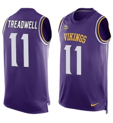 Men's Nike Minnesota Vikings #11 Laquon Treadwell Limited Purple Player Name & Number Tank Top NFL Jersey