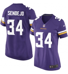Women's Nike Minnesota Vikings #34 Andrew Sendejo Game Purple Team Color NFL Jersey