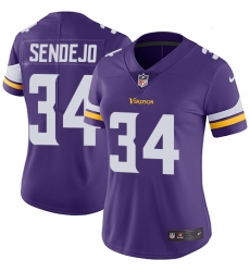 Women's Nike Minnesota Vikings #34 Andrew Sendejo Purple Team Color Vapor Untouchable Limited Player NFL Jersey