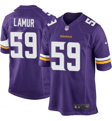 Men's Nike Minnesota Vikings #59 Emmanuel Lamur Game Purple Team Color NFL Jersey