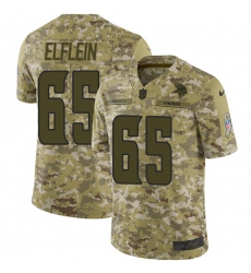 Men's Nike Minnesota Vikings #65 Pat Elflein Limited Camo 2018 Salute to Service NFL Jersey