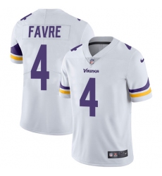 Men's Nike Minnesota Vikings #4 Brett Favre White Vapor Untouchable Limited Player NFL Jersey