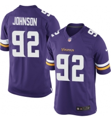 Men's Nike Minnesota Vikings #92 Tom Johnson Purple Team Color Vapor Untouchable Limited Player NFL Jersey