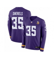 Men's Nike Minnesota Vikings #35 Marcus Sherels Limited Purple Therma Long Sleeve NFL Jersey