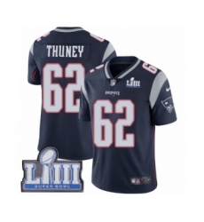 Men's Nike New England Patriots #62 Joe Thuney Navy Blue Team Color Vapor Untouchable Limited Player Super Bowl LIII Bound NFL Jersey