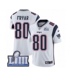 Men's Nike New England Patriots #80 Irving Fryar White Vapor Untouchable Limited Player Super Bowl LIII Bound NFL Jersey
