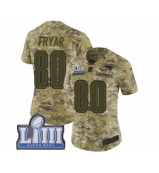 Women's Nike New England Patriots #80 Irving Fryar Limited Camo 2018 Salute to Service Super Bowl LIII Bound NFL Jersey