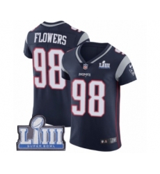 Men's Nike New England Patriots #98 Trey Flowers Navy Blue Team Color Vapor Untouchable Elite Player Super Bowl LIII Bound NFL Jersey