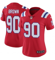 Women's Nike New England Patriots #90 Malcom Brown Red Alternate Vapor Untouchable Limited Player NFL Jersey