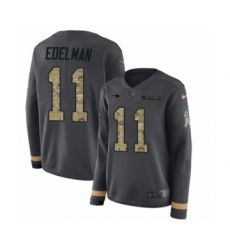 Women's Nike New England Patriots #11 Julian Edelman Limited Black Salute to Service Therma Long Sleeve NFL Jersey Women's Nike New England Patriots #11 Julian Edelman Limited Black Salute to Service Therma Long Sleeve NFL Jersey