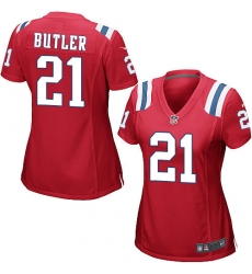 Women's Nike New England Patriots #21 Malcolm Butler Game Red Alternate NFL Jersey