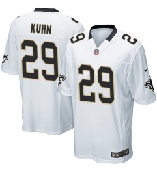 Men's Nike New Orleans Saints #29 John Kuhn Game White NFL Jersey