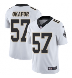 Men's Nike New Orleans Saints #91 Alex Okafor White Vapor Untouchable Limited Player NFL Jersey