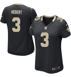 Women's Nike New Orleans Saints #3 Bobby Hebert Game Black Team Color NFL Jersey