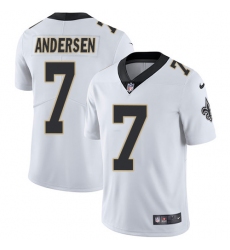 Men's Nike New Orleans Saints #7 Morten Andersen White Vapor Untouchable Limited Player NFL Jersey
