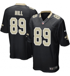 Men's Nike New Orleans Saints #89 Josh Hill Game Black Team Color NFL Jersey
