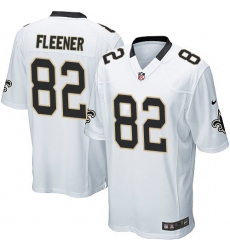 Men's Nike New Orleans Saints #82 Coby Fleener Game White NFL Jersey