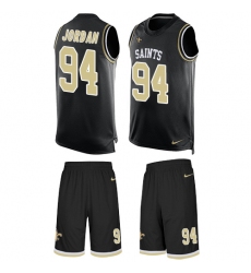 Men's Nike New Orleans Saints #94 Cameron Jordan Limited Black Tank Top Suit NFL Jersey