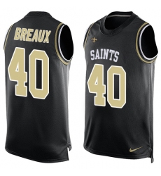 Men's Nike New Orleans Saints #40 Delvin Breaux Limited Black Player Name & Number Tank Top NFL Jersey