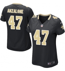 Women's Nike New Orleans Saints #47 Alex Anzalone Game Black Team Color NFL Jersey