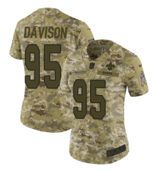 Women's Nike New Orleans Saints #95 Tyeler Davison Limited Camo 2018 Salute to Service NFL Jersey